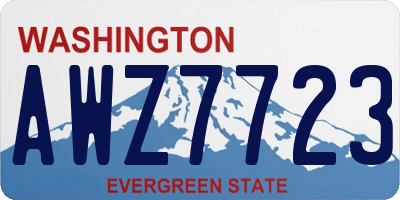 WA license plate AWZ7723