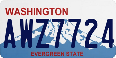 WA license plate AWZ7724