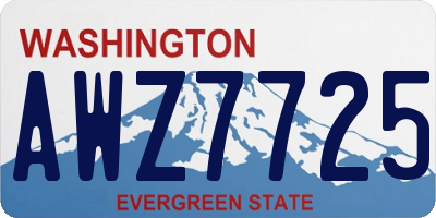 WA license plate AWZ7725