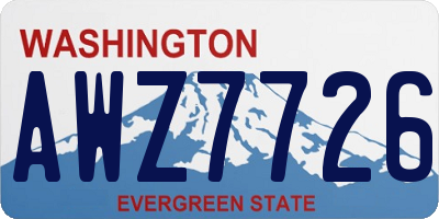 WA license plate AWZ7726