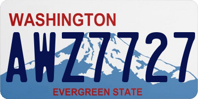 WA license plate AWZ7727