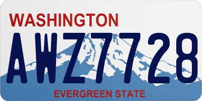 WA license plate AWZ7728