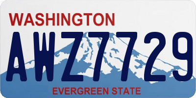 WA license plate AWZ7729