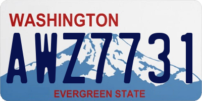 WA license plate AWZ7731