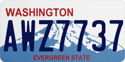 WA license plate AWZ7737