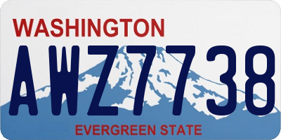 WA license plate AWZ7738