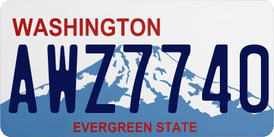 WA license plate AWZ7740
