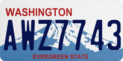 WA license plate AWZ7743