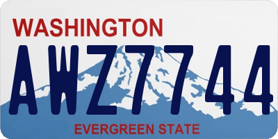 WA license plate AWZ7744