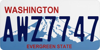 WA license plate AWZ7747