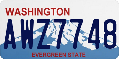 WA license plate AWZ7748