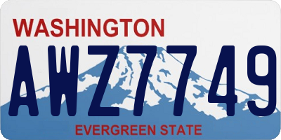 WA license plate AWZ7749