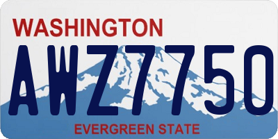 WA license plate AWZ7750