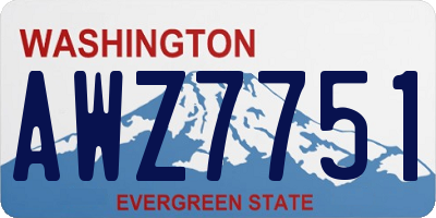 WA license plate AWZ7751