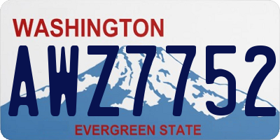 WA license plate AWZ7752