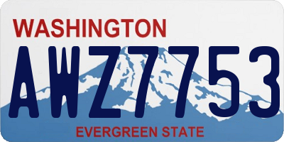WA license plate AWZ7753