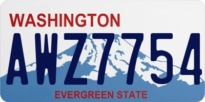 WA license plate AWZ7754