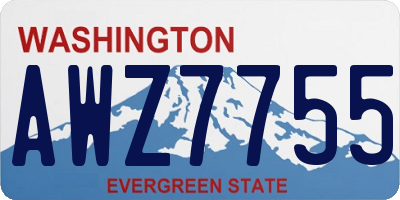 WA license plate AWZ7755