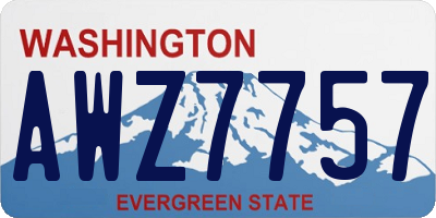 WA license plate AWZ7757
