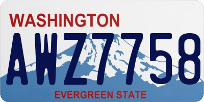 WA license plate AWZ7758