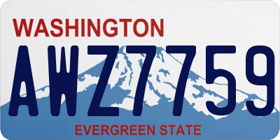 WA license plate AWZ7759