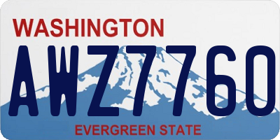 WA license plate AWZ7760