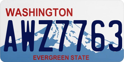 WA license plate AWZ7763