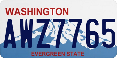 WA license plate AWZ7765