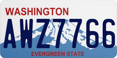 WA license plate AWZ7766