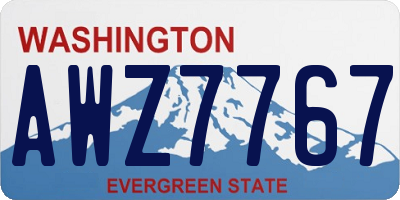 WA license plate AWZ7767