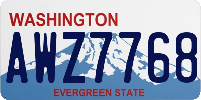 WA license plate AWZ7768