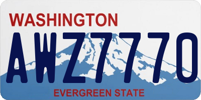 WA license plate AWZ7770