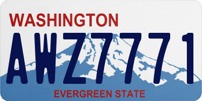 WA license plate AWZ7771