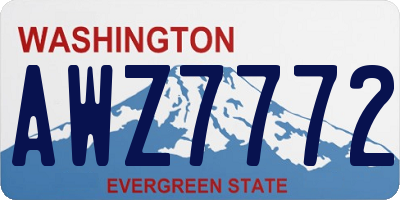 WA license plate AWZ7772