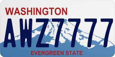 WA license plate AWZ7777