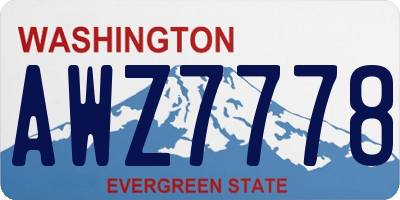 WA license plate AWZ7778