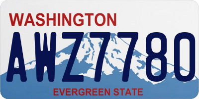 WA license plate AWZ7780