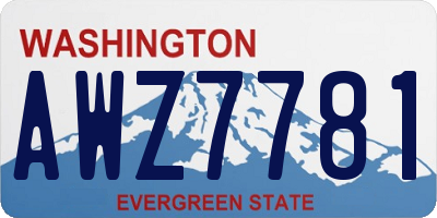 WA license plate AWZ7781