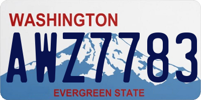 WA license plate AWZ7783