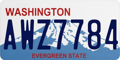 WA license plate AWZ7784