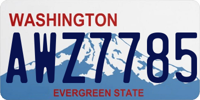 WA license plate AWZ7785