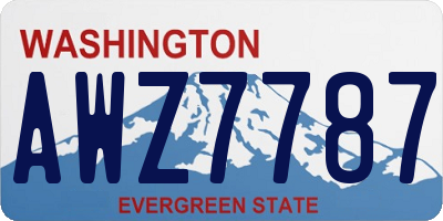 WA license plate AWZ7787