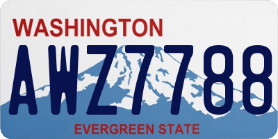 WA license plate AWZ7788