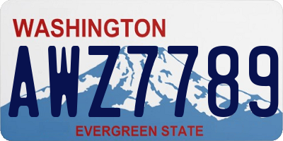 WA license plate AWZ7789