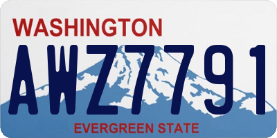 WA license plate AWZ7791