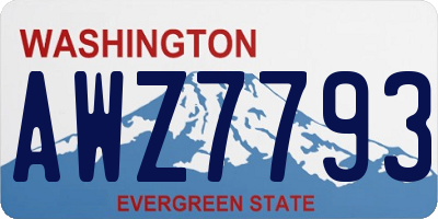 WA license plate AWZ7793