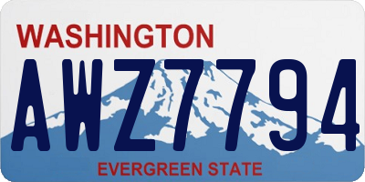 WA license plate AWZ7794