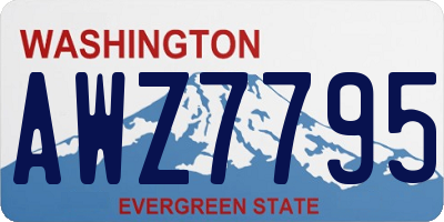 WA license plate AWZ7795