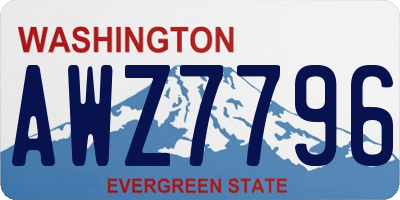 WA license plate AWZ7796