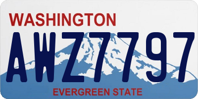 WA license plate AWZ7797